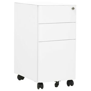 vidaXL File Cabinet White Steel Small Locks File Cabinet Rectangular