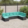 vidaXL Garden Sofa Set 8 pcs Black Poly rattan