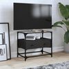 vidaXL TV Cabinet Black Engineered Wood, Glass Medium TV Cabinet