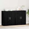 vidaXL Sideboard 2 pcs Black Oak 23.62 x 12.20 x 27.56 in