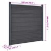vidaXL Fence Panel Set Gray 275.2"x73.2" WPC