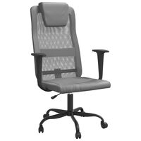 vidaXL Office Chair Gray Mesh Fabric and Faux Leather