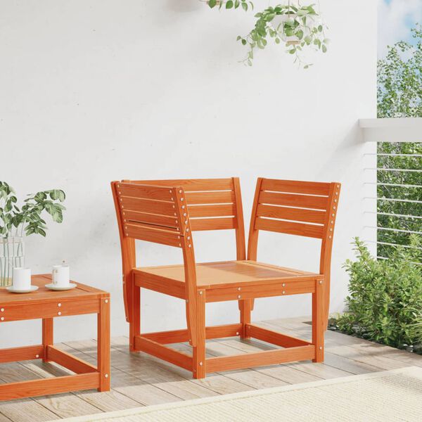 vidaXL Garden Chair Wax brown Solid pine wood Standard Modular