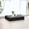 vidaXL Dog Bed Black Solid pine wood 20.3 x 17.3 x 3.5 in Durable