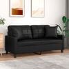 vidaXL 2-seater Sofa Black 75% Polyvinylchloride, 20% Polyester, 5% Cotton