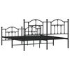 vidaXL Bed Frame Black Powder-Coated Steel Full Bed Frame Rectangular