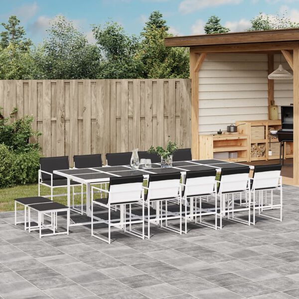 vidaXL Garden Dining Set White, Anthracite