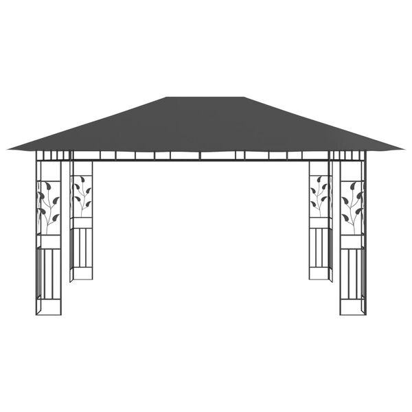 vidaXL Gazebo with Mosquito Net 13.1'x9.8'x9' Anthracite 0.6 oz/ft²