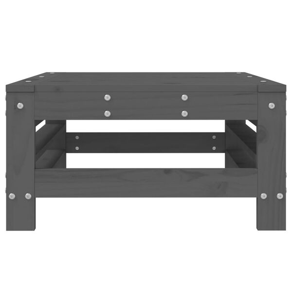 vidaXL Garden Footstool Grey Solid pine wood Standard Modular