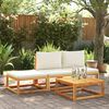 vidaXL Garden Sofa Set Beige Solid acacia wood Large Garden Sofa Set