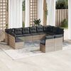 vidaXL Garden Sofa Set Light Grey PE rattan, powder-coated steel Large