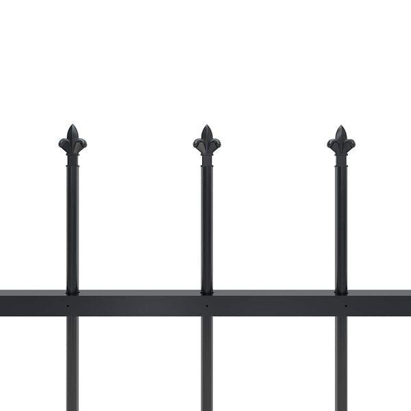 vidaXL Garden Fence with Spear Top Steel 631.3"x47.2" Black