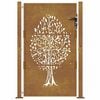 vidaXL Garden Gate 39.4x59.1" Corten Steel Tree Design