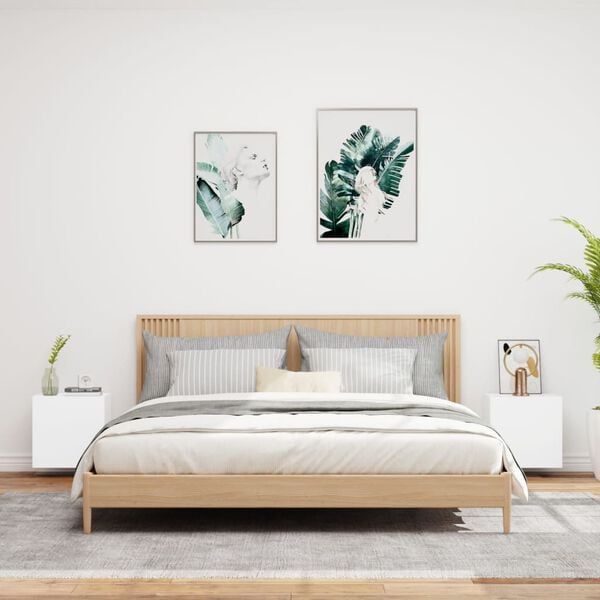 vidaXL TV Wall Cabinet Set of 2 White Engineered Wood Medium