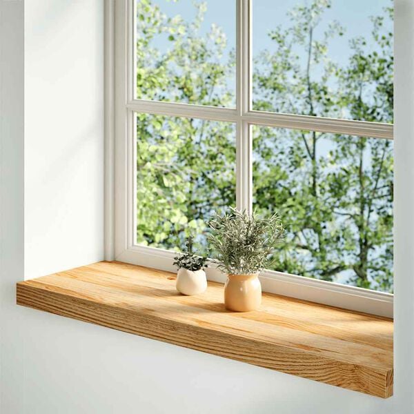 vidaXL Window Sills 2 pcs Light Brown 27.6x11.8x0.8" Solid Wood Oak