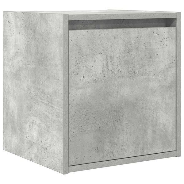 vidaXL Wall-mounted Bedside Cabinet Concrete grey Engineered wood Small
