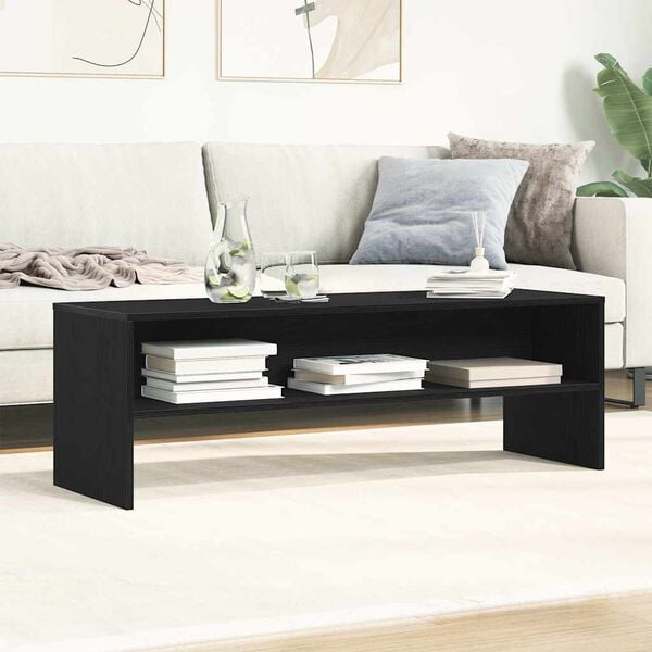 vidaXL TV Cabinet Black Oak Engineered Wood 47.2 x 15.7 x 15.7 in