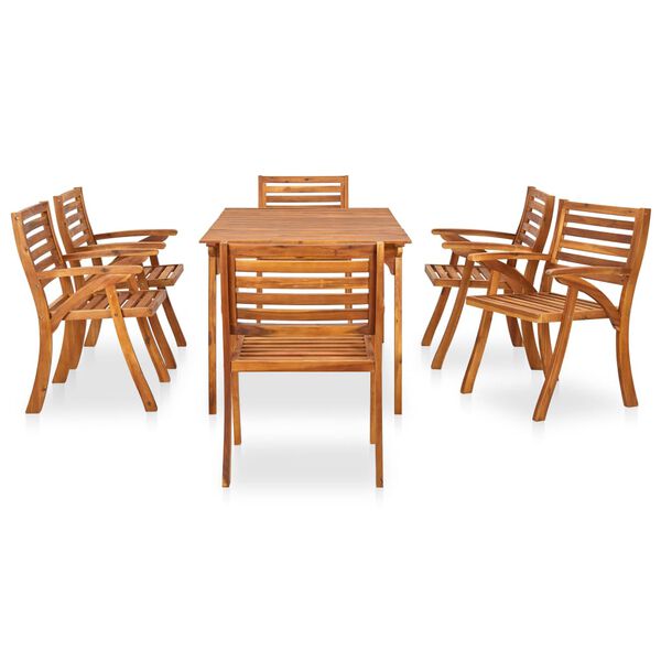 vidaXL Dining Set Brown Solid Acacia Wood Medium Seats Many Dining Set
