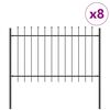 vidaXL Garden Fence Gray 13.6 x 1.2 m Powder-coated steel