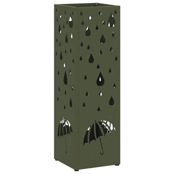 vidaXL Umbrella Stand Olive 15.5 x 15.5 x 49 cm Metal