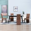 vidaXL Dining Chair Set of 4 Brown Faux suede leather and solid wood