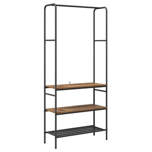 vidaXL Clothes Rack Old wood 30.31 x 11.81 x 67.32 in Engineered Wood