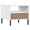 vidaXL Bedside Table White Solid Pine Wood 19.7 x 19.7 x 17.7 in Drawers