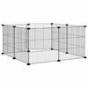 vidaXL Pet Cage Black Powder-Coated Steel 13.8x13.8 in Panels