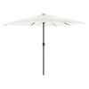 vidaXL Garden Parasol White 100% polyester, powder-coated steel, straw
