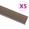vidaXL Stair Nosings in L-shape 5 pcs Aluminium 35.4 " Brown