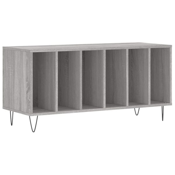 vidaXL Record Cabinet Grey Sonoma Engineered wood, Iron