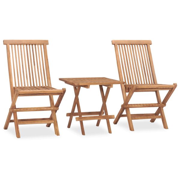 vidaXL Outdoor Dining Set Teak Fine sanded teak hardwood, 100% polyester