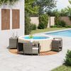 vidaXL Hot Tub Surround Grey Poly Rattan, Solid Acacia Wood Large