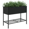 vidaXL Garden Planter Black PE Rattan Medium Garden Planter