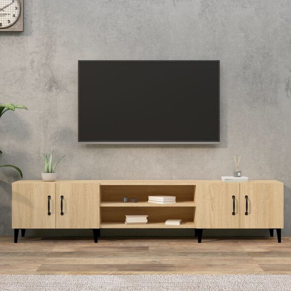 vidaXL TV Cabinet Sonoma oak Engineered wood, metal One Size TV Cabinet