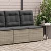 vidaXL Garden Sofa with Cushion Gray Poly rattan