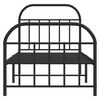 vidaXL Bed Frame Black Powder-coated Steel 35.4 x 78.7 in Bed Frame