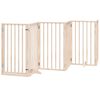 vidaXL Dog Gate with Door Foldable 6 Panels 118.1 " Poplar Wood
