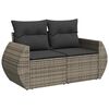 vidaXL Patio Sofa Set Grey PE rattan and powder-coated steel 6-piece set