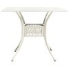 vidaXL Garden Table White Cast Aluminum Standard Decorative Inlays