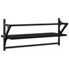 vidaXL Wall Shelf Set of 2 Black Engineered wood, metal Medium