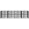 vidaXL Dog Kennel Black Powder-coated steel 14.75 sq. m Durable