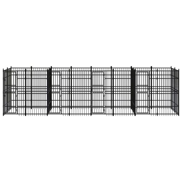 vidaXL Dog Kennel Black Powder-coated steel 14.75 sq. m Durable