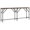 vidaXL Console Table Brown Oak Engineered Wood, Metal Adjustable Feet