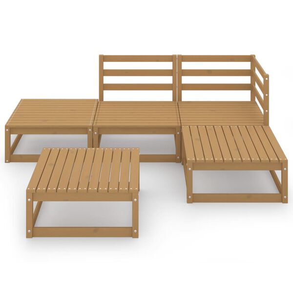 vidaXL Garden Lounge Set Honey Brown Solid Pinewood Modular
