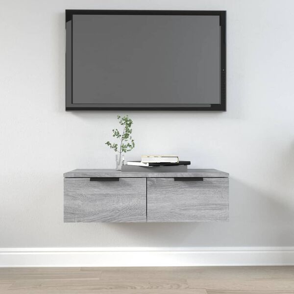 vidaXL Wall Cabinet Grey Sonoma Engineered Wood Medium Wall Cabinet