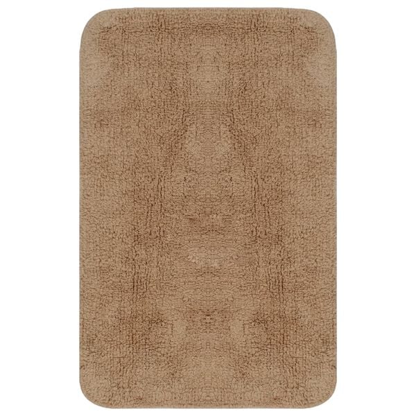 vidaXL Bath Mat Set Beige 100% Cotton 19.7 x 30.7 in Bath Mat Set