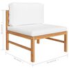 vidaXL Garden Lounge Set Cream Fine sanded teak wood Large Modular