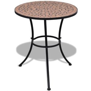 vidaXL Garden Table Terracotta Powder-coated iron frame and ceramic top