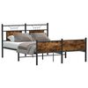vidaXL Bed Frame Smoked Oak Engineered Wood and Steel Full Bed Frame
